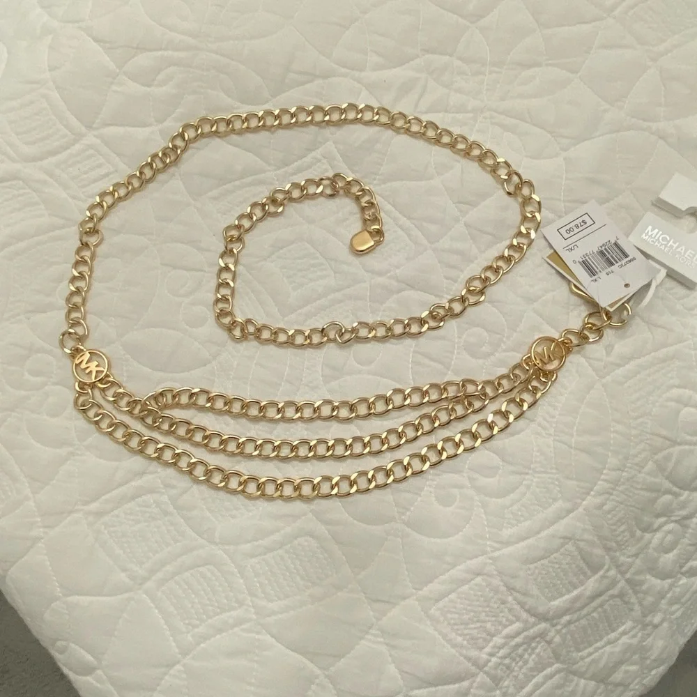 MICHAEL KORS WOMEN’S GOLD METAL BELT SIZE L/XL - Picture 10 of 11